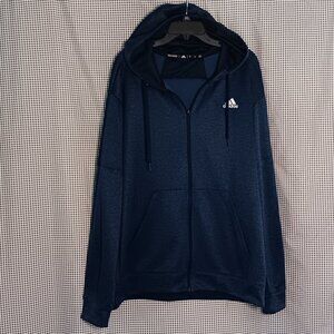 NWOT Adidas ClimaWarm Full Zip Blue Hoodie Men's XL